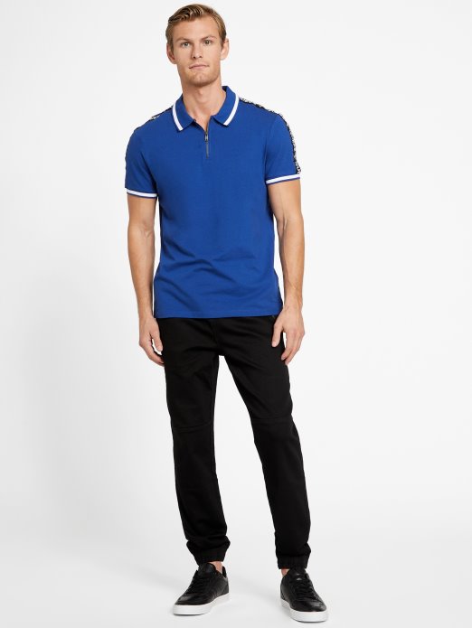 Eco Jon Zip Polo Admiral Blue Guess Shopping