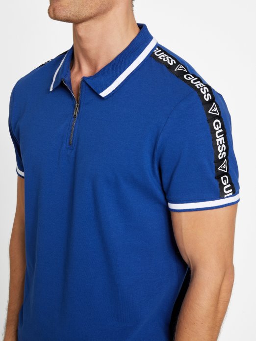 Eco Jon Zip Polo Admiral Blue Guess Shopping