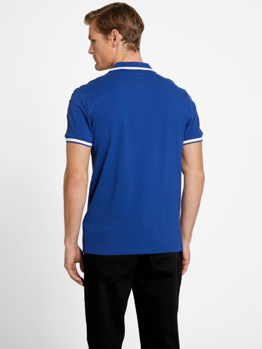 Eco Jon Zip Polo Admiral Blue Guess Shopping