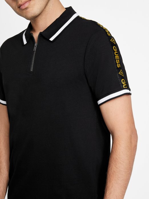 Eco Jon Zip Polo Guess Shopping Jet Black