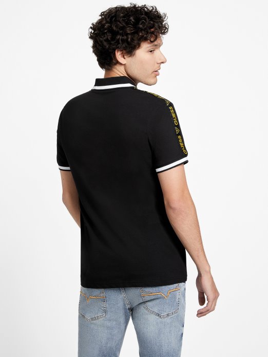 Eco Jon Zip Polo Guess Shopping Jet Black