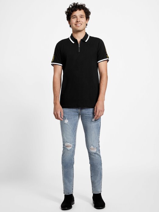 Eco Jon Zip Polo Guess Shopping Jet Black