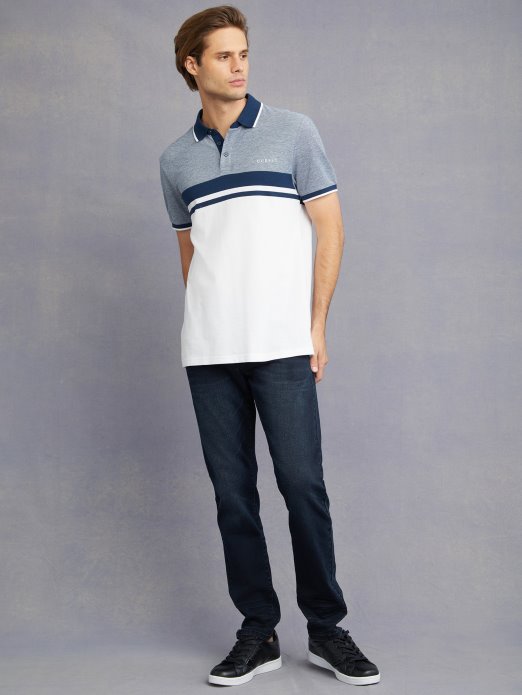 Eco Kai Color-block Polo Guess Shopping Pure White Multi