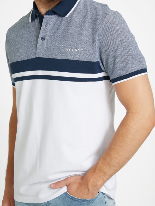 Eco Kai Color-block Polo Guess Shopping Pure White Multi