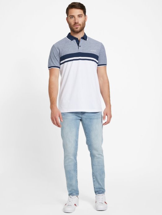 Eco Kai Color-block Polo Guess Shopping Pure White Multi