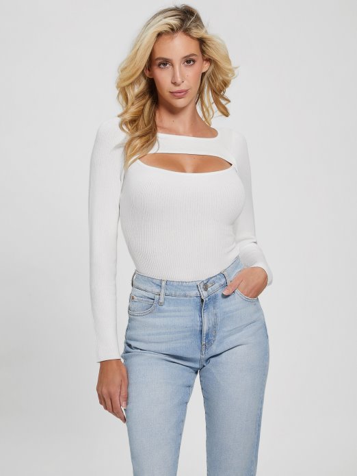 Eco Liv Bodi S Izrezima Guess Shopping Dove Bijeli