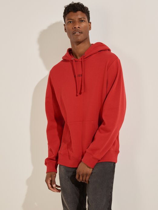 Eco Roy Logo Hoodie Chili Red Guess Shopping