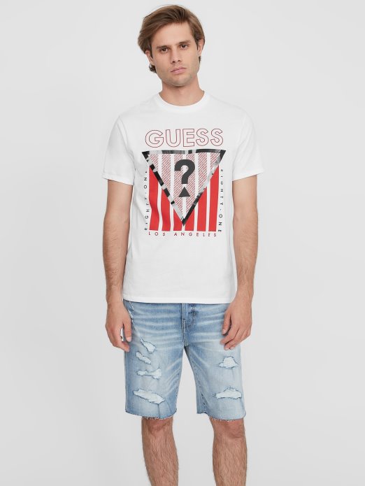 Eco Ulmo Logo Tee Pure White Guess Shopping