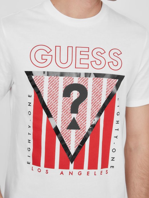 Eco Ulmo Logo Tee Pure White Guess Shopping