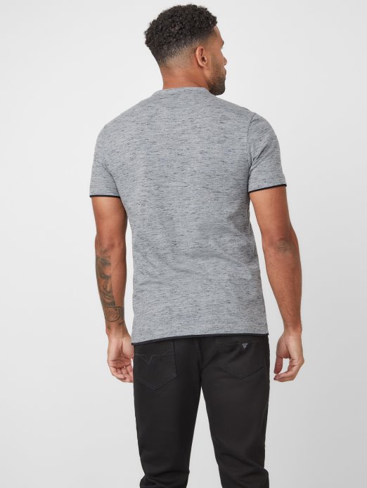 Edgar Marled Henley Tee Guess Shopping Srednje Charcoal Heather