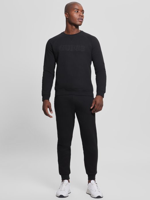 Eko Aldwin Logo Hlače Guess Shopping Jet Crne