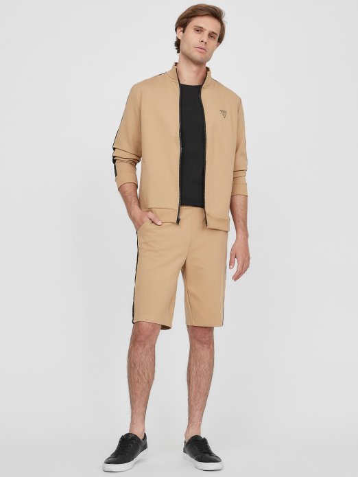 Eko Andrew Logo Jakna Na Patentni Zatvarač Toast Taupe Guess Shopping