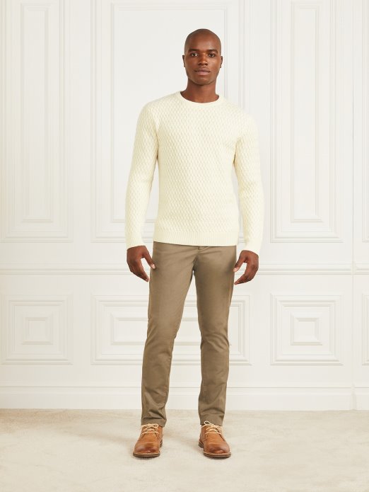 Eko Basket Stitch Džemper S Okruglim Izrezom Duh Bijela Guess Kupnja