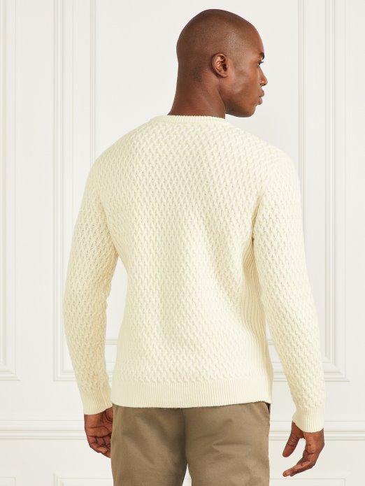 Eko Basket Stitch Džemper S Okruglim Izrezom Duh Bijela Guess Kupnja