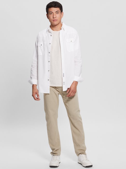 Eko James Uske Tkane Hlače Guess Shopping Pasadena Stone