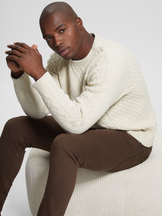 Eko Pleteni Džemper Guess Shopping Ecru Biser