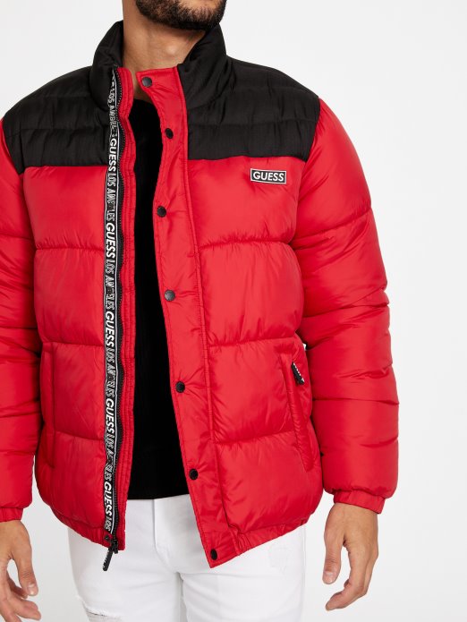 Eko Ralph Pufer Jakna Guess Shopping Sveučilišna Crvena Multi