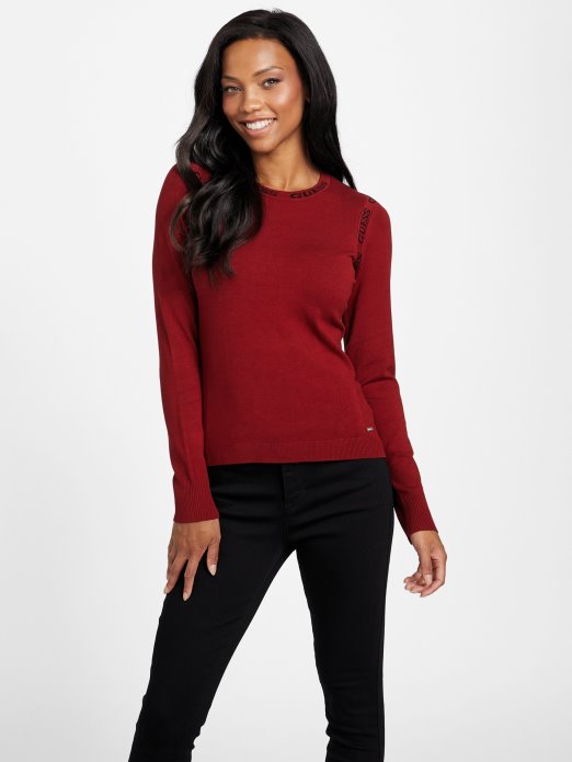 Eko Sasha Džemper Tamni Pekmez Crveni Guess Shopping