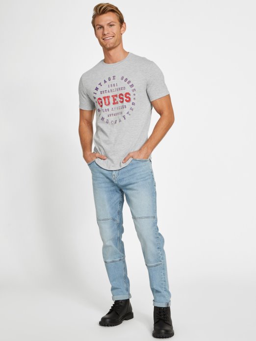 Eko Sveučilišna Majica S Okruglim Izrezom Svijetla Vrijesko Siva Guess Shopping