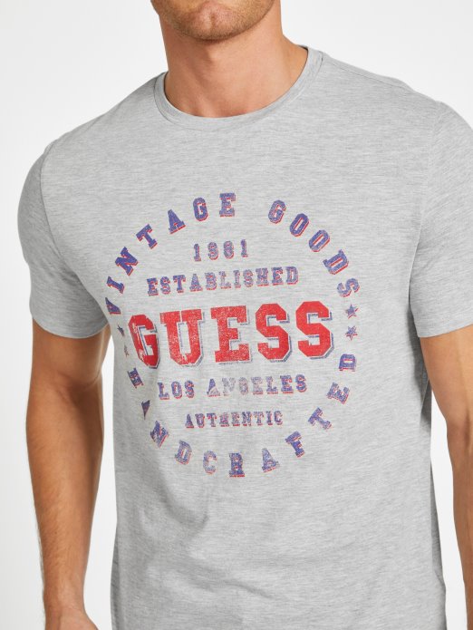 Eko Sveučilišna Majica S Okruglim Izrezom Svijetla Vrijesko Siva Guess Shopping