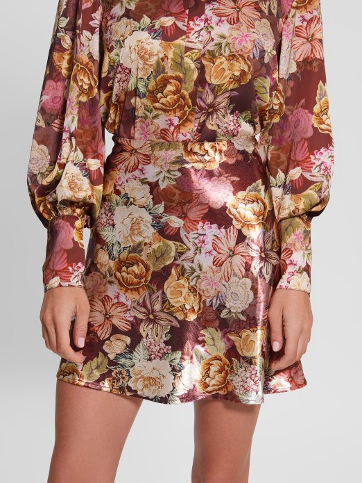 Eko Taryn Satenska Suknja Guess Shopping Digitalni Otisak Goblena Ma