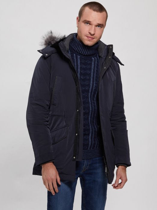 Eko Tehnička Puffer Parka Guess Shopping Plava Elegantna