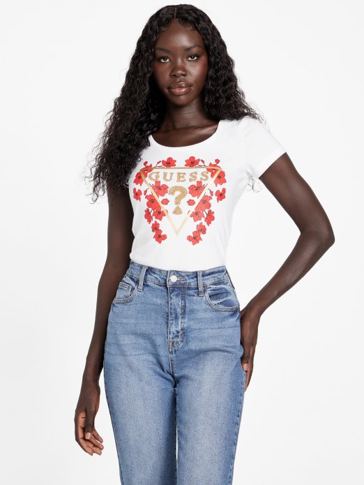 Eko Tu Majica S Logotipom S Perlama čista Bijela Guess Shopping