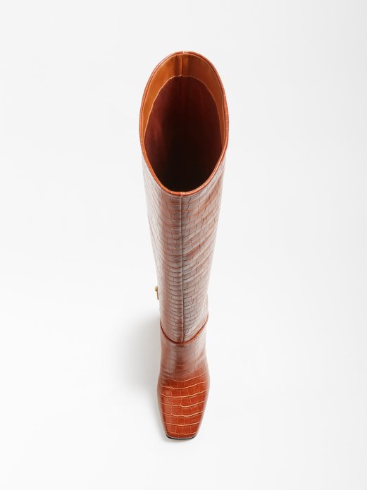 Elandra Croc Print Visoke čizme Smeđe Guess Shopping