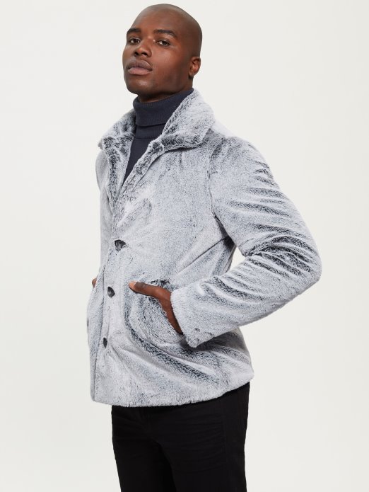 Elegantan Plavi Kaput Od Umjetnog Krzna Guess Shopping