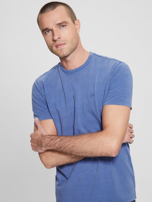 Eli Washed Tee Indaco Paper Multi Guess Shopping