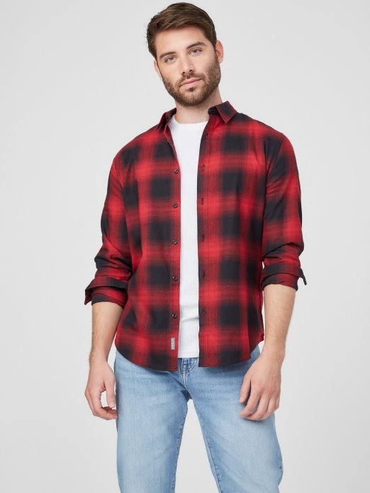 Gaja Kockasta Karirana Košulja Guess Shopping Jet Black