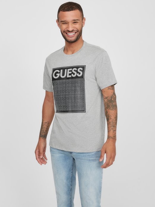 Ganas Logo Tee Guess Shopping Light Melange Siva