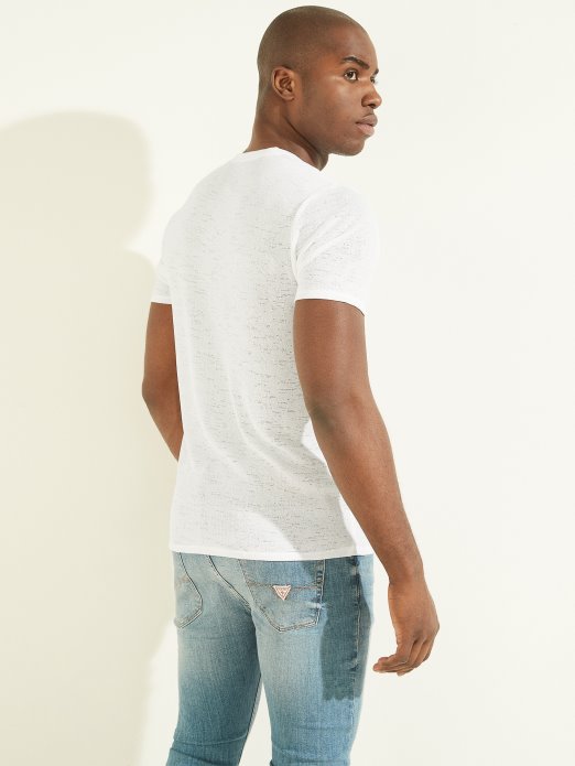 Gaza Majica S V-izrezom Guess Shopping čista Bijela