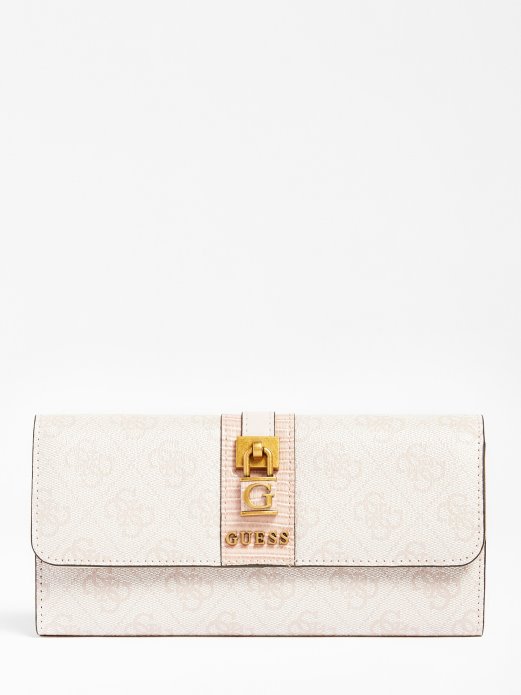 Ginevra 4g Logo Maxi Wallet Krema Guess Shopping