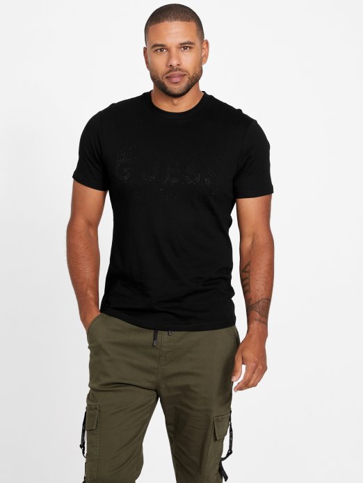 Gobi Logo Majica S Ovratnikom Jet Crna Guess Shopping