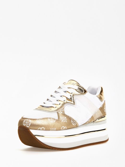 Gold Guess Shopping Harinna Tenisica Za Trčanje S Laminiranim Umetkom