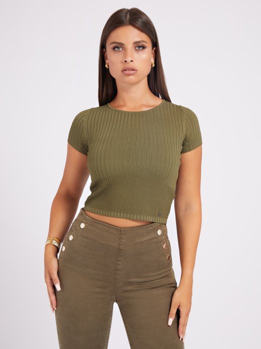 Gornji Dio Džempera Od Mješavine Viskoze Zelena Pogodna Kupnja