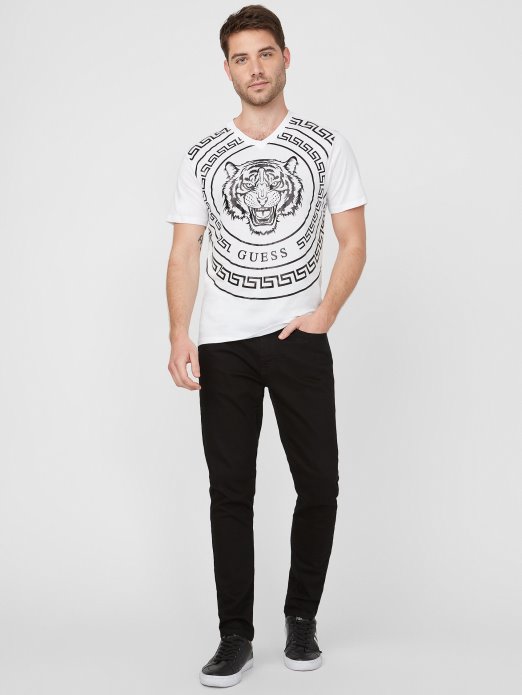 Griffin Tiger Tee Guess Shopping Pure White
