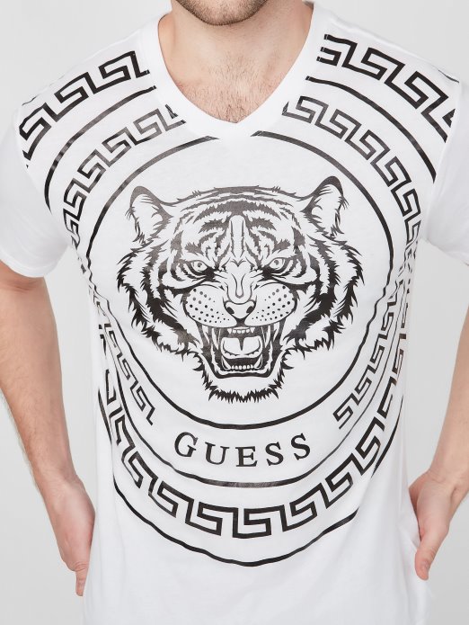 Griffin Tiger Tee Guess Shopping Pure White