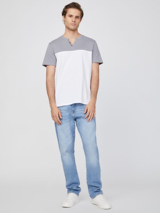 Guess Shopping Adrian Color-block Majica S Prorezom čista Bijela