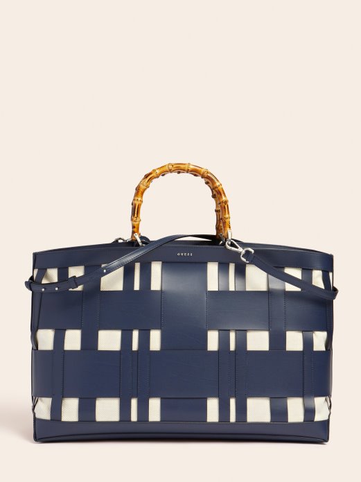 Guess Shopping Aida Torbica Od Prave Kože Plava