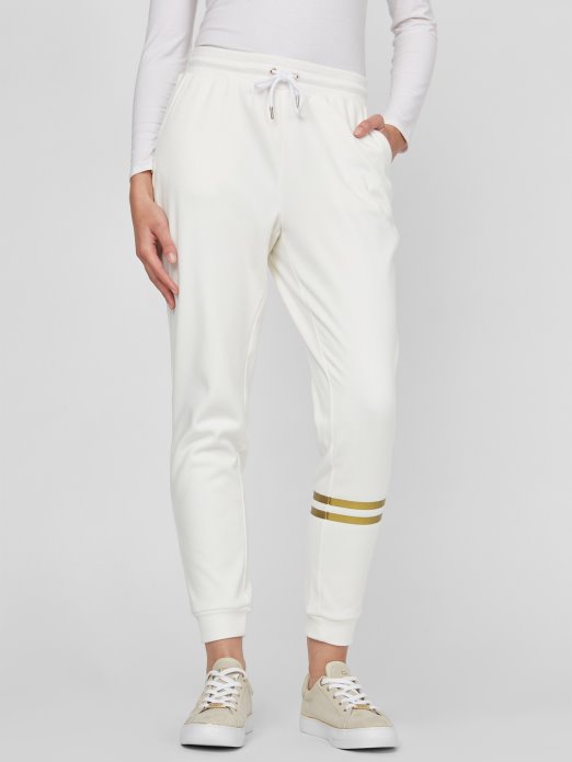Guess Shopping Alabaster White Pilar Logo Joggers