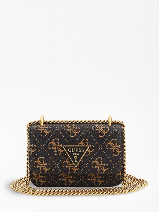 Guess Shopping Alexie 4g Logo Mikro Torba Preko Ramena Smeđa