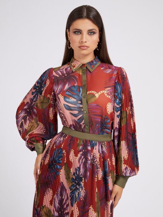 Guess Shopping All Over Print Shirt Cvjetna Fantazija