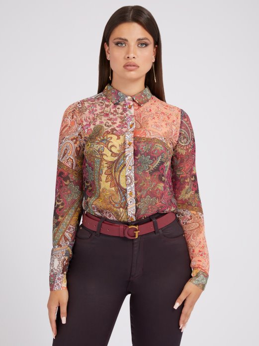 Guess Shopping All Over Print Shirt Red