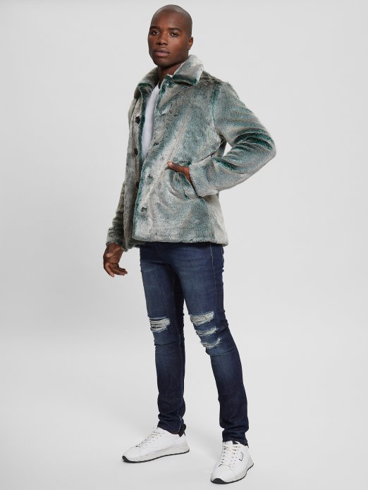 Guess Shopping Alpski Gaj Faux-fur Queen Peacoat