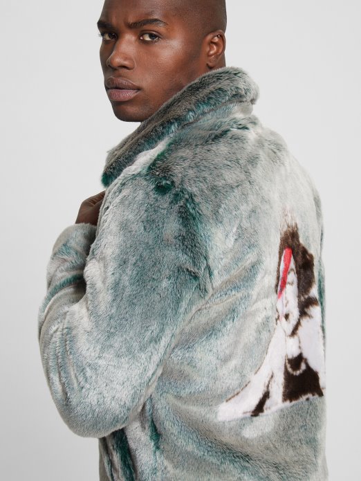 Guess Shopping Alpski Gaj Faux-fur Queen Peacoat