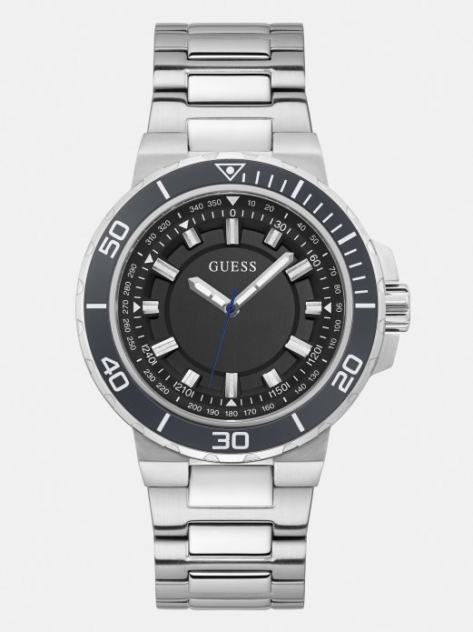 Guess Shopping Analogni Sat Od Nehrđajućeg čelika Crni