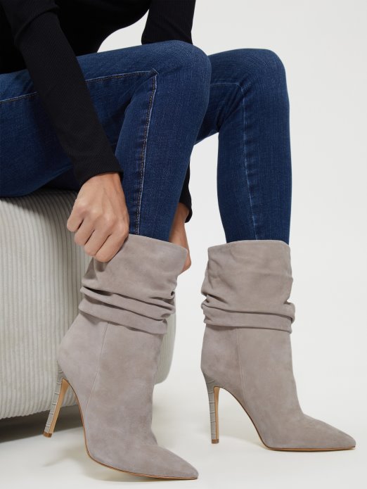 Guess Shopping Backy Suede Slouch Bootie Taupe