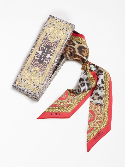 Guess Shopping Bandana/šal Set Box Fuksija